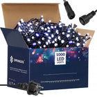 Kerstverlichting | 81,5 m | 1000 LED | Koud Wit + Blauwe Flits