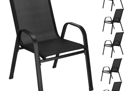 Tuinstoel | Tuinstoelen | Tuinstoel Buiten | Staal & Textileen | 130 kg | Grijs | 2 Stuks
