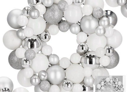 Kerstkrans | Kerst Decoratie | 34 cm | Zilver