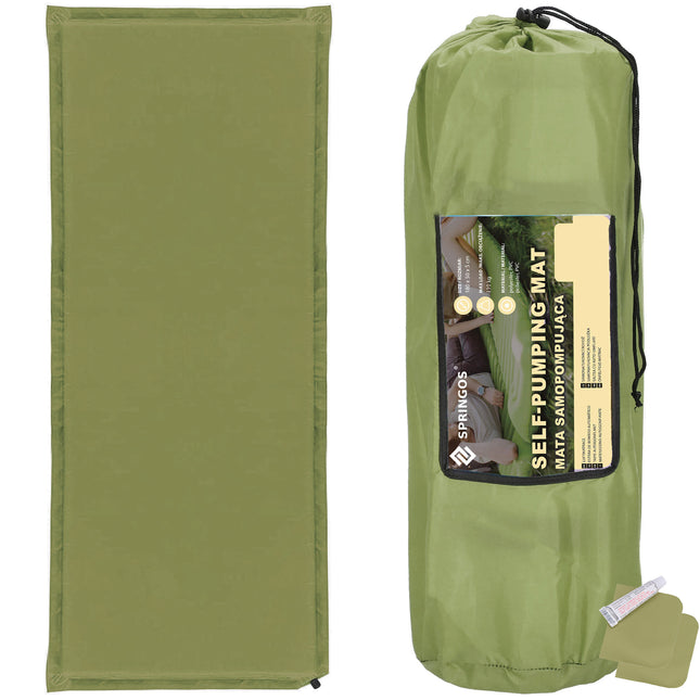 Slaapmat | Zelfopblazend | Inclusief Hoes | Groen | 180 Cm