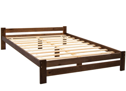 Bed - NaaldHout - Lattenbodem - Eenpersoons -  2 Personen - Comfortabel - Donkerbruin - 160 x 200 cm - 200kg