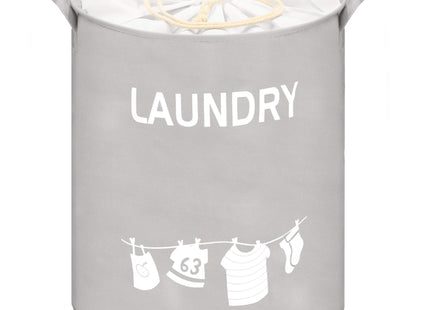 Wasmand - Opbergmand - Kledingmand - Organizer - Handvatten - Laundry  - Grijs - Wit