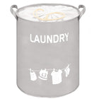 Wasmand - Opbergmand - Kledingmand - Organizer - Handvatten - Laundry  - Grijs - Wit