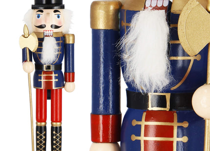 Notenkraker Kerst | 38 cm | Blauw/Rood