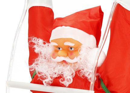 Kerstman | Klimmende Kerstman | Kerstman Op Ladder | 90 cm | 100 LED