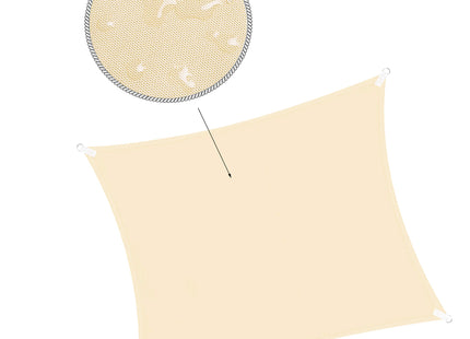 Schaduwdoek | Zonnezeil | Vierkant | 3 x 3 m | 90% Schaduw | Crème | 160 g/m2