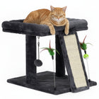 Krabpaal - 2 Etages - Voor Katten - Kattenhengels - Kattenspeelgoed -  Meubelbescherming - Met Ladder - 31X31X62 cm - Grafiet