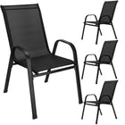 Tuinstoel | Tuinstoelen | Tuinstoel Buiten | Staal | Textiel | 4 Stuks