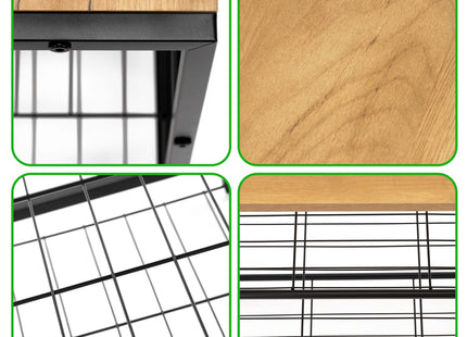 Schoenenrek | 4 Laags | Zwart | Naturel | 61,5 x 63 x 30 cm