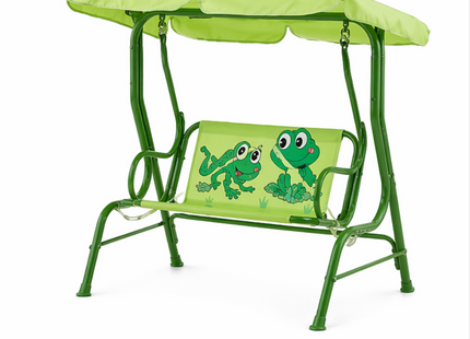 Schommelbank | Kinderschommelbank | 2-zits | Waterafstotend | Inclusief Gordels | Groen | Kikker | Tot 164 Cm
