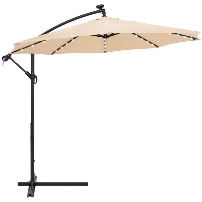 Parasol | LED | Parasols | Kantelbaar | Met Ventilatie | Ecru | Ø300 cm
