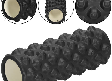 Foam Roller | Massage Roller | Trigger Point Massage | Fitness | Medium Hardheid | 33 x 10,5 cm | Zwart