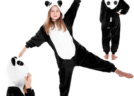 Onesie Kinderen | Panda | Maat 125/140 | Zwart/Wit