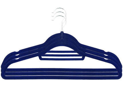 Velours Kledinghangers - 3 Stuks - Draaibaar - Luxe - Blauw