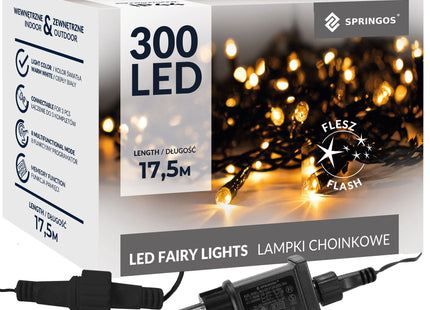 Kerstverlichting | 15 m | 300 LED | Warm Wit + Koud Wit| Inclusief Flitsfunctie