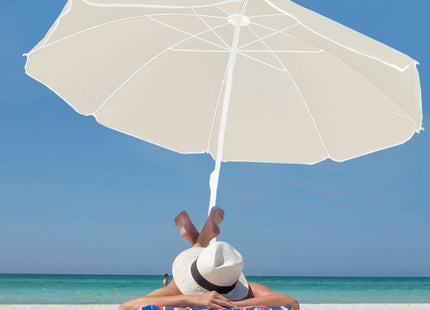 Parasol | Strand Parasol | Parasols | Opvouwbaar | 160 cm | Lichtgrijs | Metaal