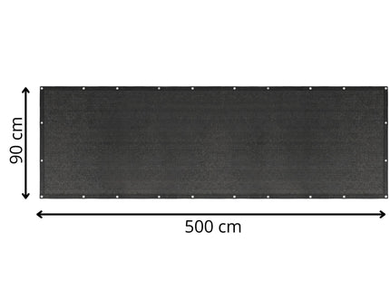 Balkonscherm - Privacyscherm - Hoge Kwaliteit - Waterbestendig - UV-bescherming - 0.9x5 m - 95% -Antraciet - PVC