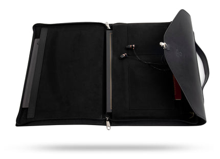 Leren Aktetas - Laptoptas - 15/16 inch - Zwart - 41 x 31 x 2,5 CM