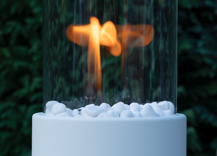 Bio Ethanol Sfeerhaard | Tafelhaard | Binnen & Buiten | Rond | Wit | ⌀ 15 CM