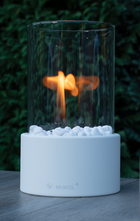 Bio Ethanol Sfeerhaard | Tafelhaard | Binnen & Buiten | Rond | Wit | ⌀ 15 CM
