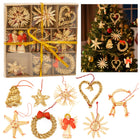 Kerstboomversiering | 27 Stuks | Stro | Bruin