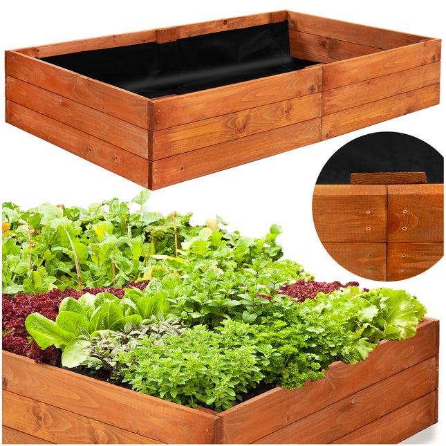 Kweekbak - Plantenbak - Moestuin - Planten - Hout - Bruin - 140 x 84 x 26,5 Cm