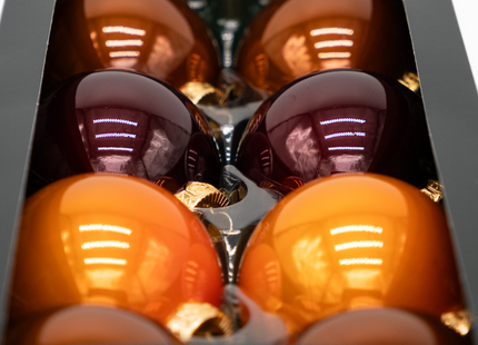 Kerstballen Glas | 8 Stuks | Glas | Glans | Oranje | Bruin