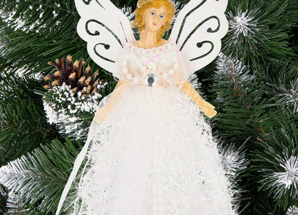 Kersthanger | Engel | Kerstboomhanger | Wit | Glitters | 20 cm