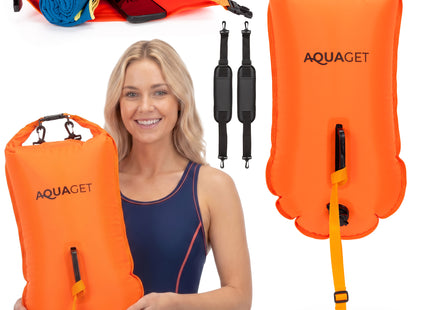 Zwemboei - Voor Openwaterzwemmen - Zwemveiligheidsboei - Incl. drybag /Saferswimmer/Safe swimmer/ 35 Liter / Reddingsfluitje - Oranje