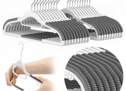 Kledinghangers | Kledinghanger | 20 Stuks | Anti-slip | Grijs/Wit