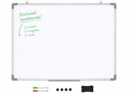 Magnetisch Whiteboard 60x45 cm - Magneetbord met Aluminium Frame