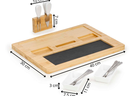 Serveerplank 14 Delige Set | Snijplank | Bamboe Snijplank | 30 x 40 cm