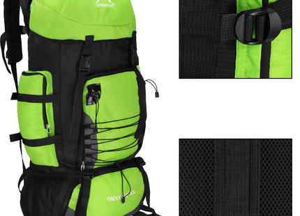 Backpack - Rugzak - Multifunctioneel - Kamperen - Reizen - Regenhoes - 90 Liter - Lichtgroen