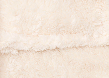 Badjas - Fleece - Konijn - Beige - Capuchon - Riem - Maat L/XL