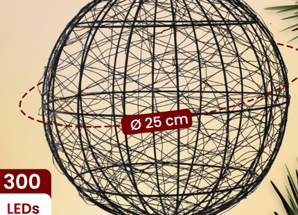 Lichtbol - Kerstversiering - Warm Wit - Flash Optie - Indoor & Outdoor - 300 Led - Ø 25 - Dimmer - 8/16 Timer