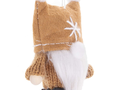 Kerstkabouter - Kersthanger - Kerstdwerg - Kerstversiering - Bruin - 8 cm