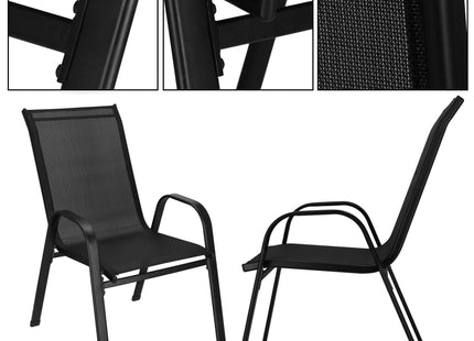 Tuinstoelen | Tuinstoelen | Staal | Textileen | 1 Stuks | Zwart | 120 Kg