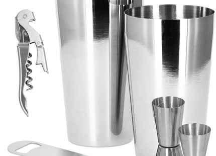 Cocktail Set | 14-Delige Cocktail Shaker Set | RVS | 750 ml | Zilverkleurig