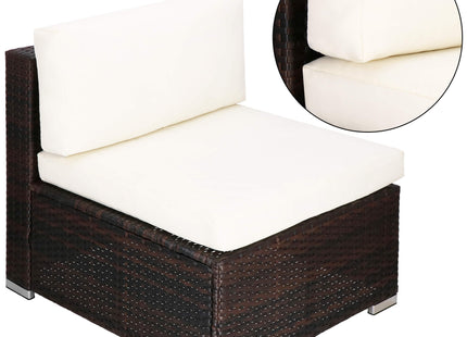 Tuinset - 6 Delig - Stoelen - Bank - Tafel - Rotan - Hoekbank - Zwart/Wit