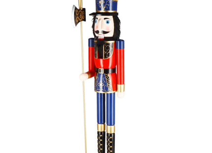Notenkraker Kerst | Houten Soldaat | Kerstversiering | Rood/Blauw/Zwart/Goud | 152 cm