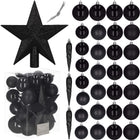 Kerstballen & Piek | 33 Stuks | 5/6/8 cm | Zwart