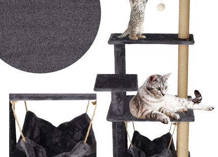 Krabpaal - 6 Etages - Voor Katten - Toren - Meubelbescherming - 52 x 37 x 121 cm - Grijs