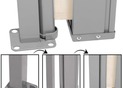 Windscherm - Tuinscherm - Oprolbaar - Waterbestendig - Staal - Aluminium - Lichtbeige - 350 X 180 CM