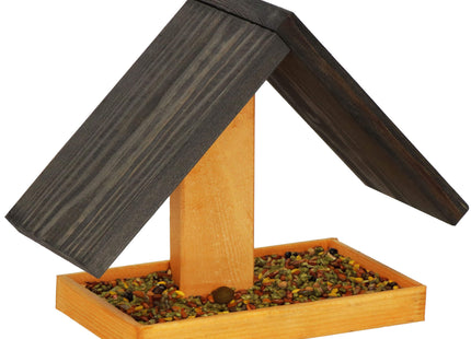 Vogelvoederhuisje - Vogelvoederplek - Vogelvoeding - Staand - Bruin - Zwart - 12,5 x 31 x 21,5 cm