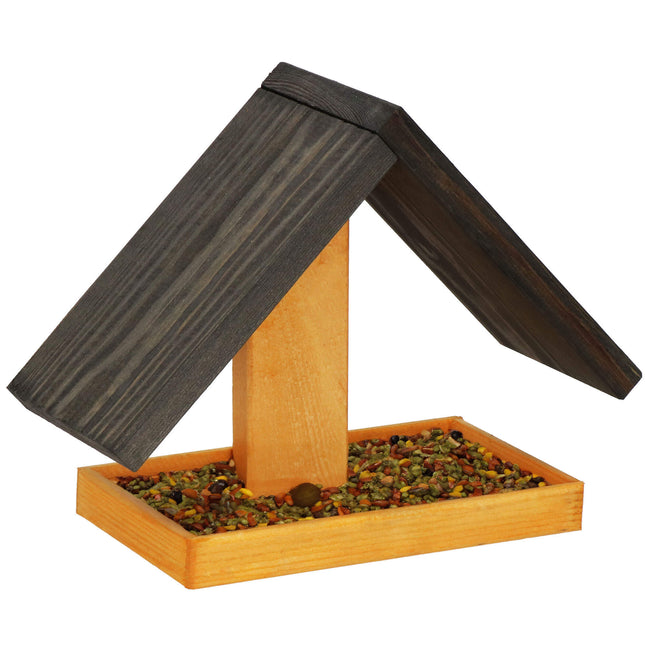 Vogelvoederhuisje - Vogelvoederplek - Vogelvoeding - Staand - Bruin - Zwart - 12,5 x 31 x 21,5 cm