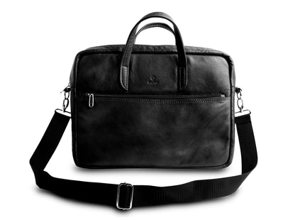 Leren Aktetas - Laptoptas - 15,6 inch - Zwart - 43 x 35 x 4,5 CM