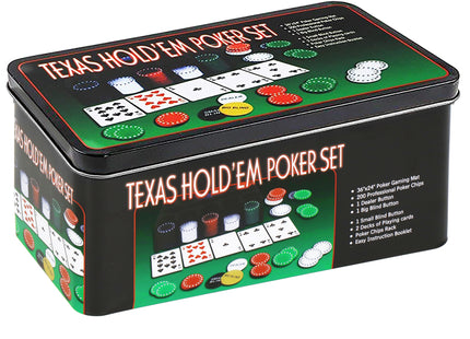 Pokerset - 200 Chips - Inclusief Opbergdoos - Poker