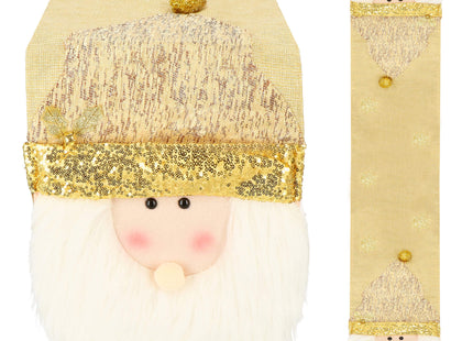 Tafelkleed -Kerst - Kerstman - Goud - 205 x 30 CM
