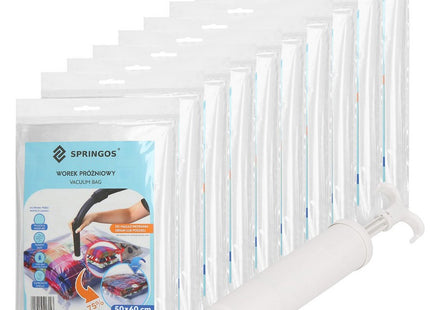 Vacuümzakken Set | 50 x 60 cm | Opbergzakken Kleding | Herbruikbaar | 10 Stuks | Transparant | Inclusief Pomp