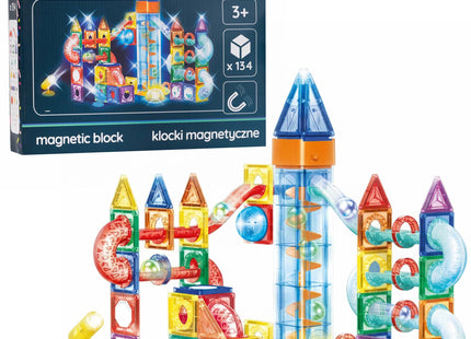 Springos® Magnetisch speelgoed - Knikkerbaan - 134 Stuks - Montessori speelgoed - Speelgoed kinderen